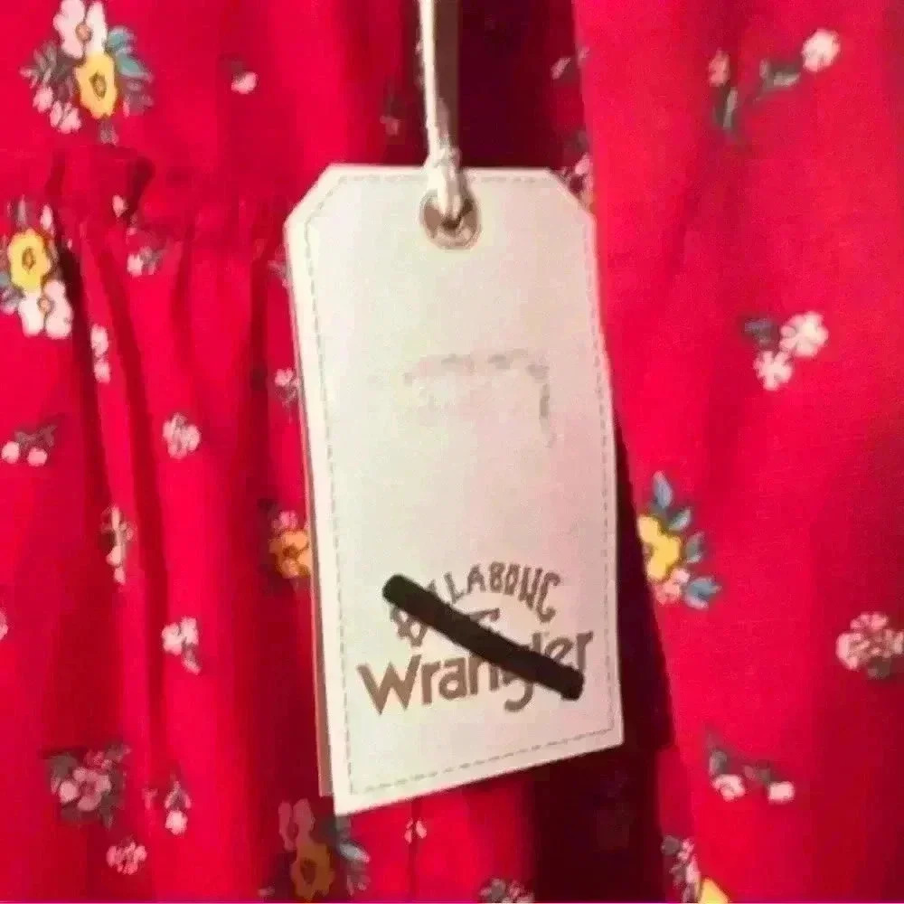 {Billabong x Wrangler} Falling For You Floral Ruffle Dress in Red- Women's Small - Picture 9 of 12